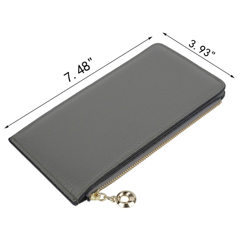 6968 RFID Blocking Leather Multi Card Organizer Wallet with Zipper Pocket - Picture 7 of 8